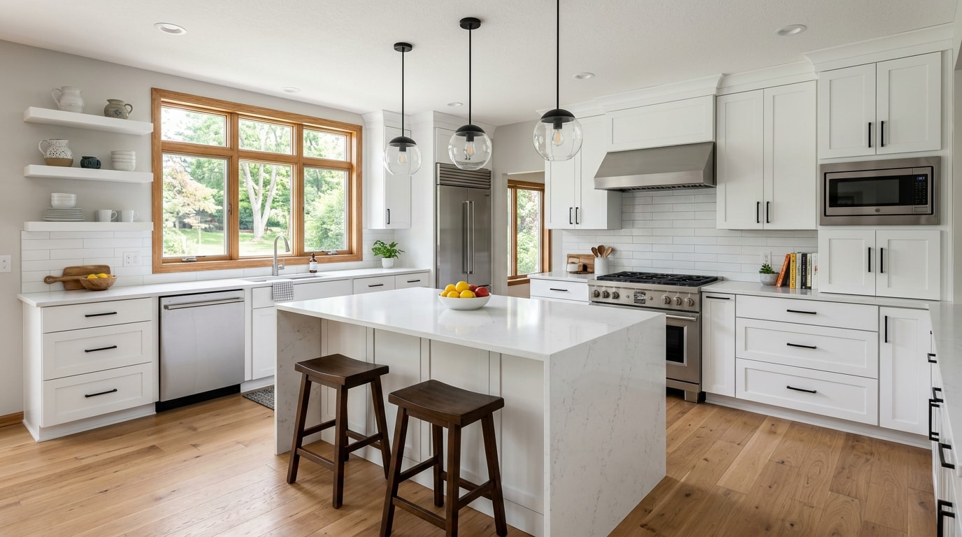 Finished kitchen construction project in a Stillwater, MN home