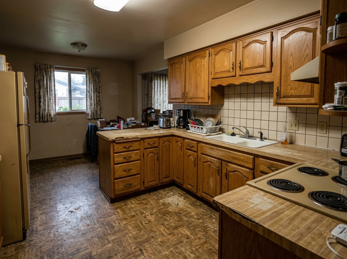 Outdated kitchen layout before a remodel in a Stillwater, MN home